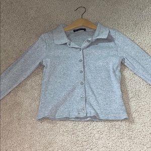 Grey Caroline button up top form brandy Melville